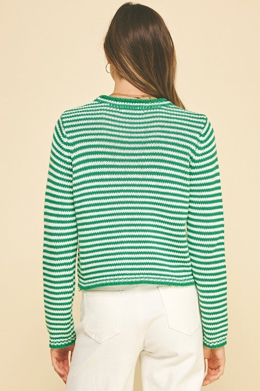 Pinch Striped Crew Neck Sweater