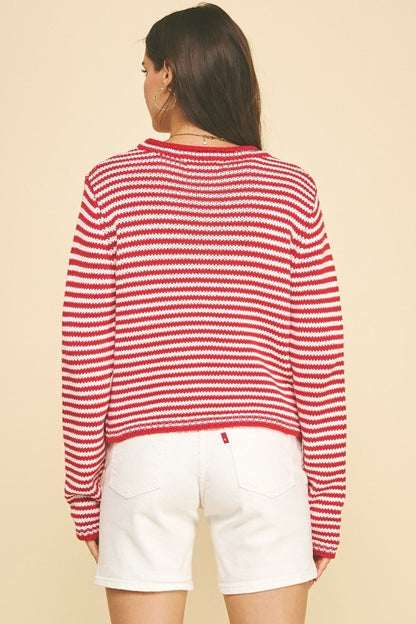 Pinch Striped Crew Neck Sweater