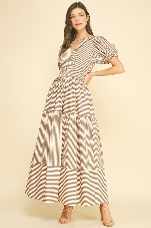 Pinch Striped Tiered Maxi Dress
