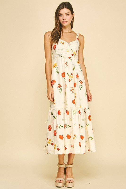 Pinch Floral Tiered Maxi Dress 6615D