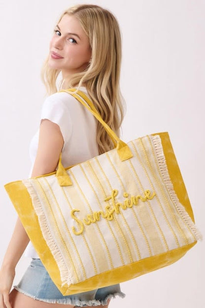 Wona Vintage SUNSHINE Fringe Tote Bag