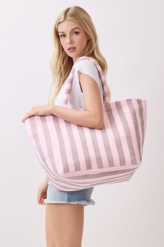 Wona Striped Terry Tote Bag
