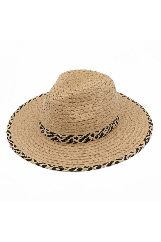 Wona Two Tone Geometric Brim Sun Hat