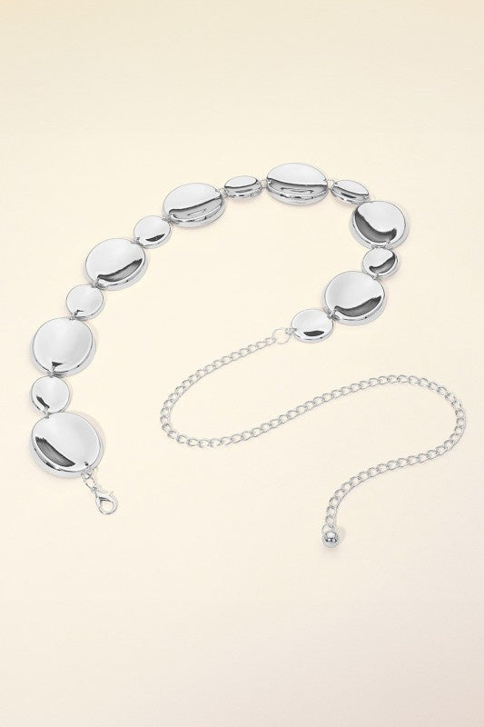 Polished Disc Link Chain Waist Belt