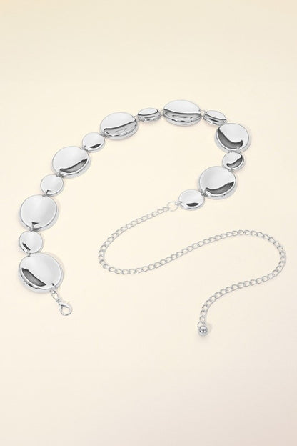 Polished Disc Link Chain Waist Belt