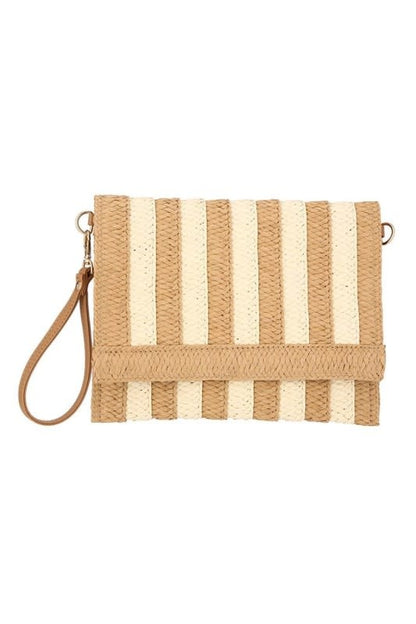 Wona Woven Foldover Wristlet Clutch