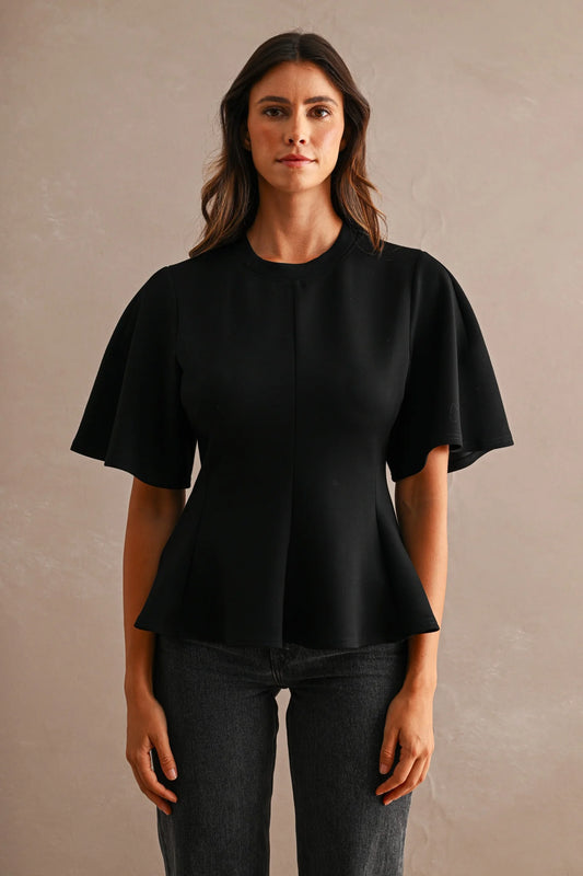 Scuba Flared Peplum Top