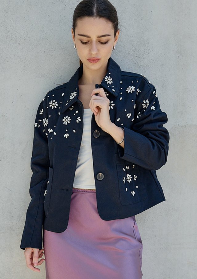 Jeweled Cropped Jacket