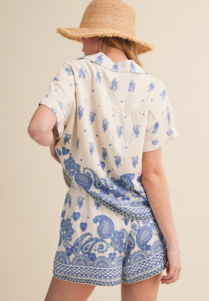 Paisley Top and Shorts Set