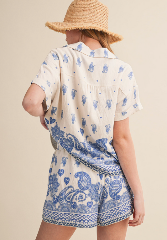 Paisley Top and Shorts Set
