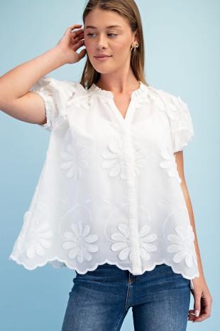 Floral V Neck Top