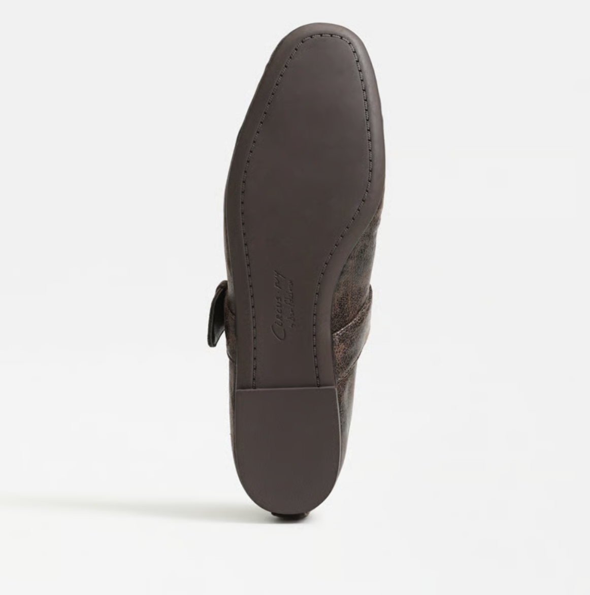 Circus Bella Mary Jane Flat in black/brown with classic strap and rounded toe.
