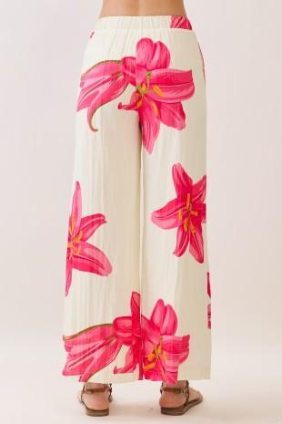 Floral Print Wide Leg Pants