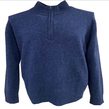 Men's Solid Quarter Zip Sweater