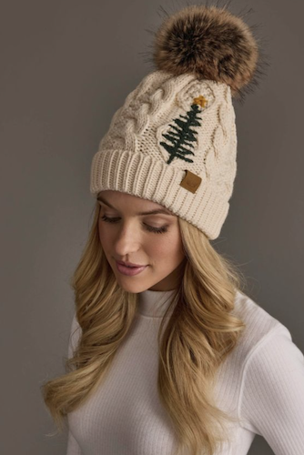 Cable Knit Pom Hat
