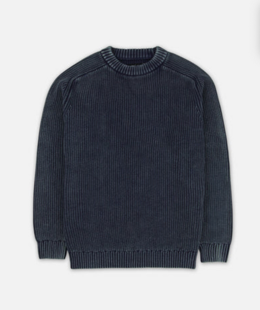 A Jetty Undertown washed knit, relaxed fit sweater, shown flat against a light gray background.