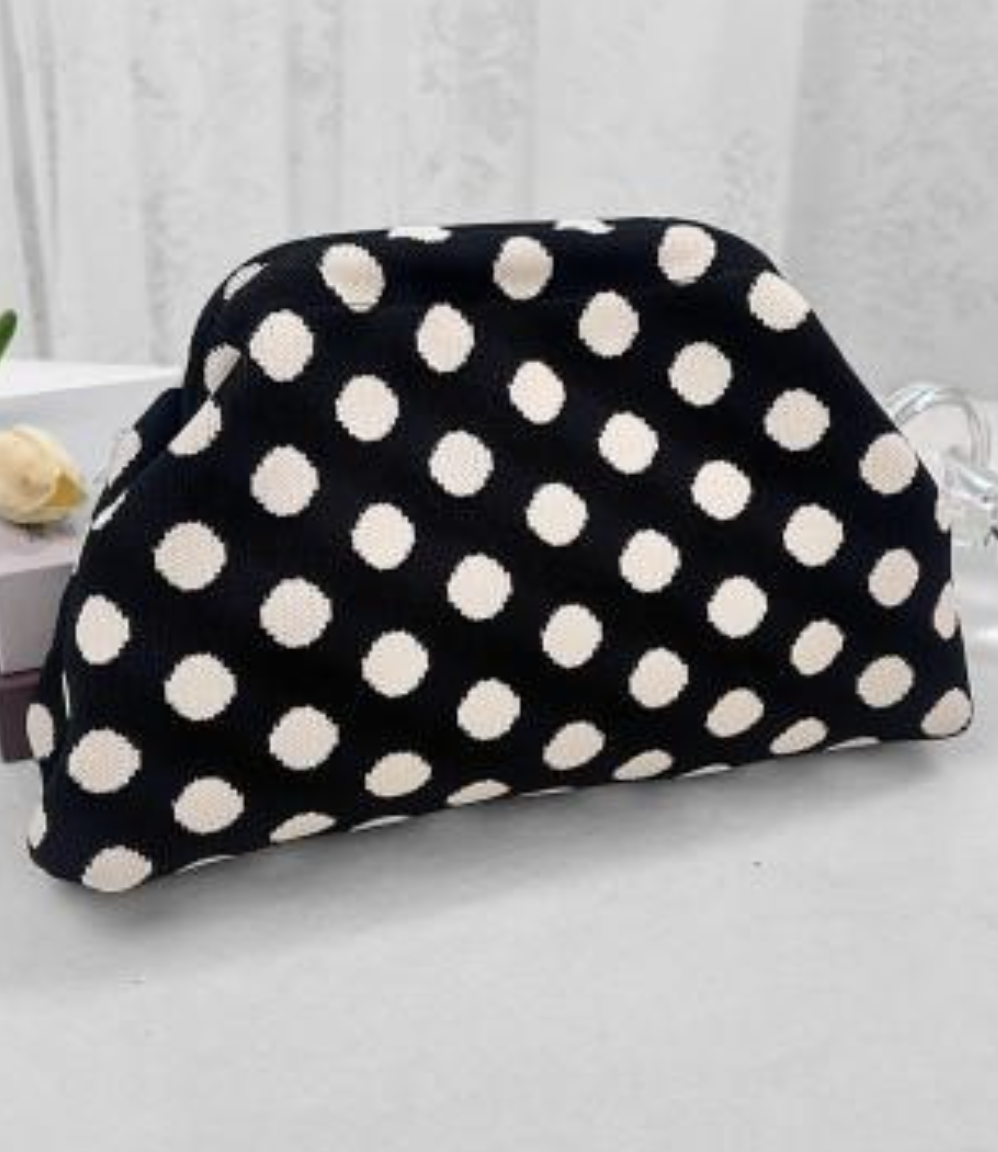 Polka Dot Clutch Cosmetic Bag