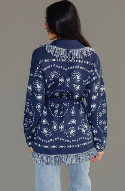 Bandana Fringe Cardigan