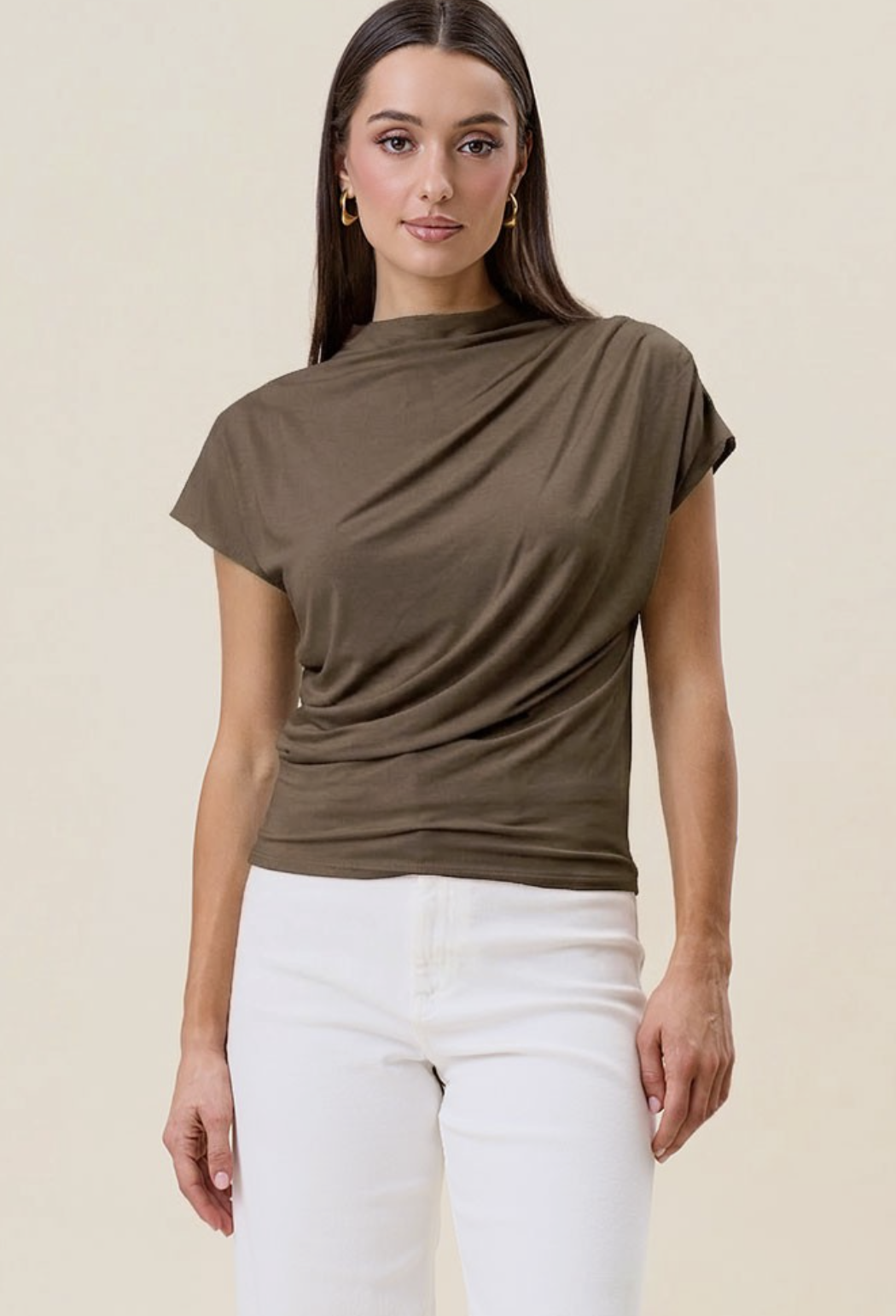 Draped Jersey Top