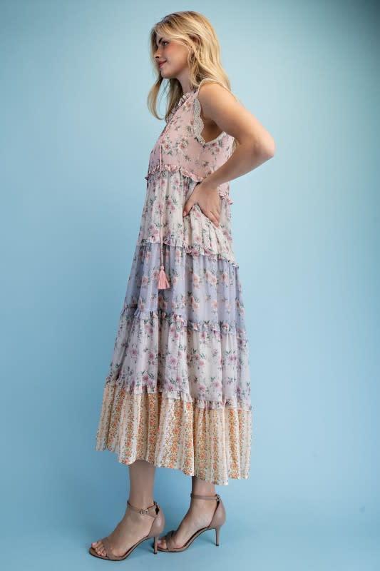 Floral Ruffle Tiered Midi Dress