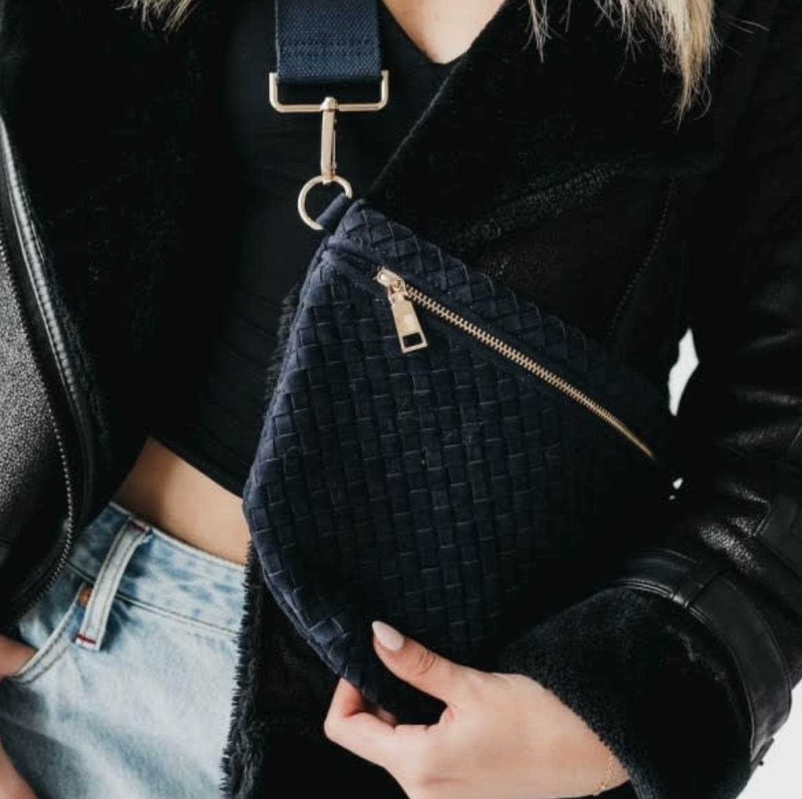 Suede Westlyn Woven Bum Bag