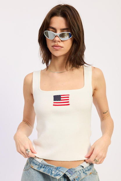 Squared Neck Ribbed Top