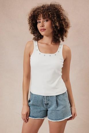 Eyelet Detail Tank Top