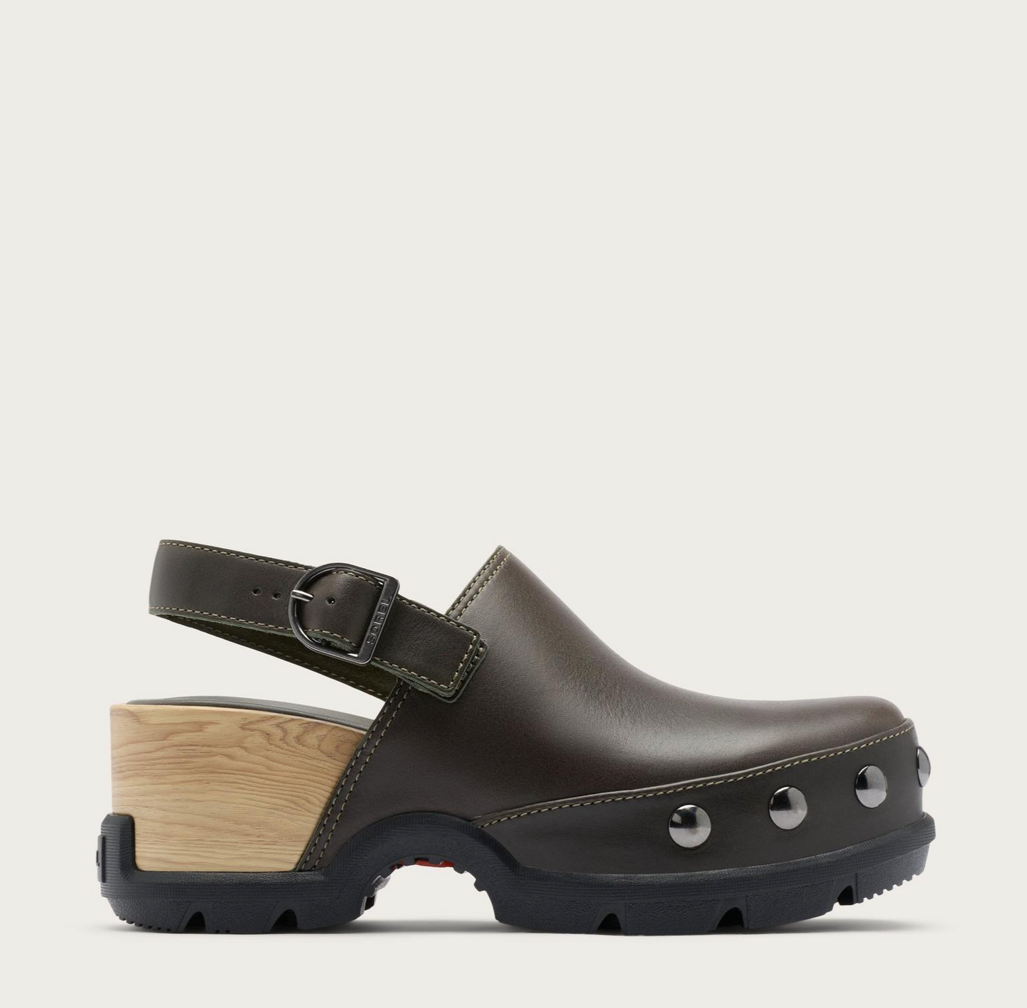 Sorel Roam’n Clog RVT Shoe in alpine tundra and black with molded upper and EVA sole.
