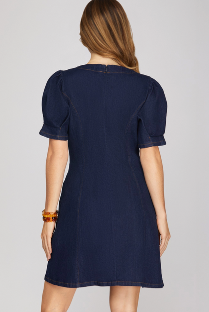 Stretch Denim Mini Dress