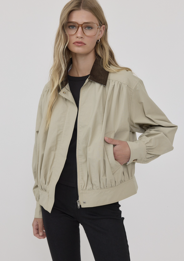 Zip Up Bomber Jacket