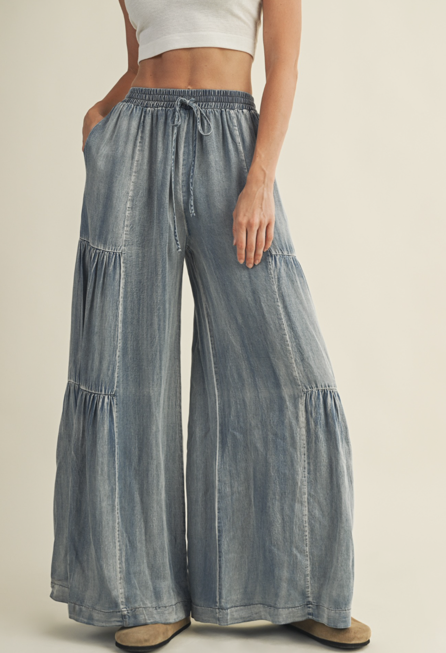 Tiered Wide Leg Pant