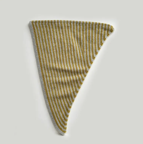 Striped Knit Triangle Scarf