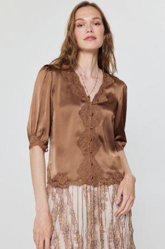 Lace Satin Blouse