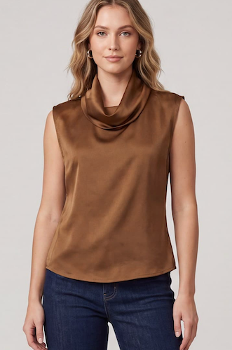 Sleeveless Woven Satin Top