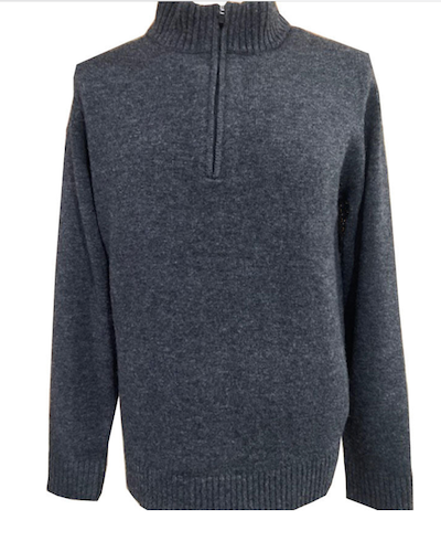Men's Solid Quarter Zip Sweater