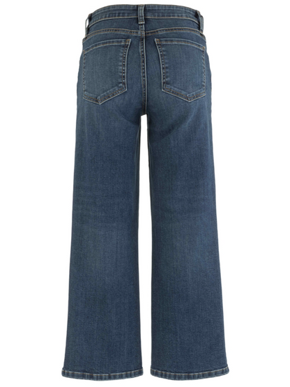 Kut Charlotte High Rise Wide Leg Jean in dark Consul wash with a clean wide‑leg silhouette.