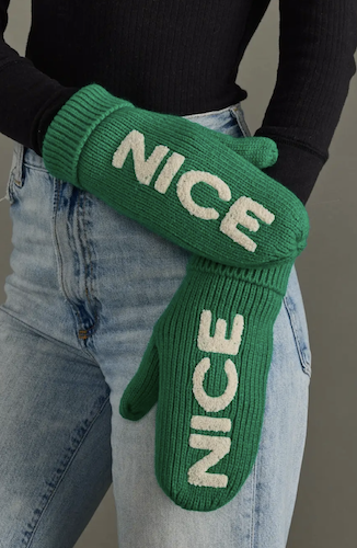 Fleece Lined Knit Mittens