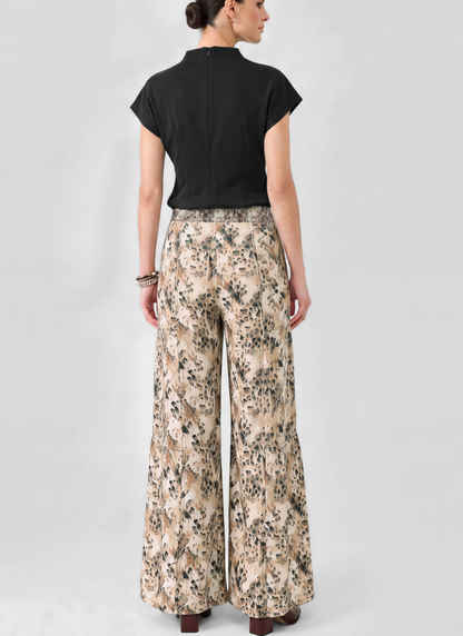 Elastic Waist Tiered Wide Leg Pants