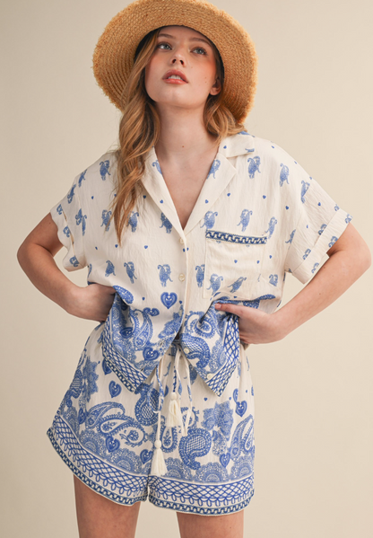 Paisley Top and Shorts Set