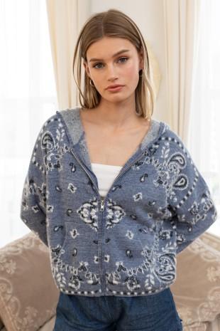 Fuzzy Knit Hoodie Cardigan
