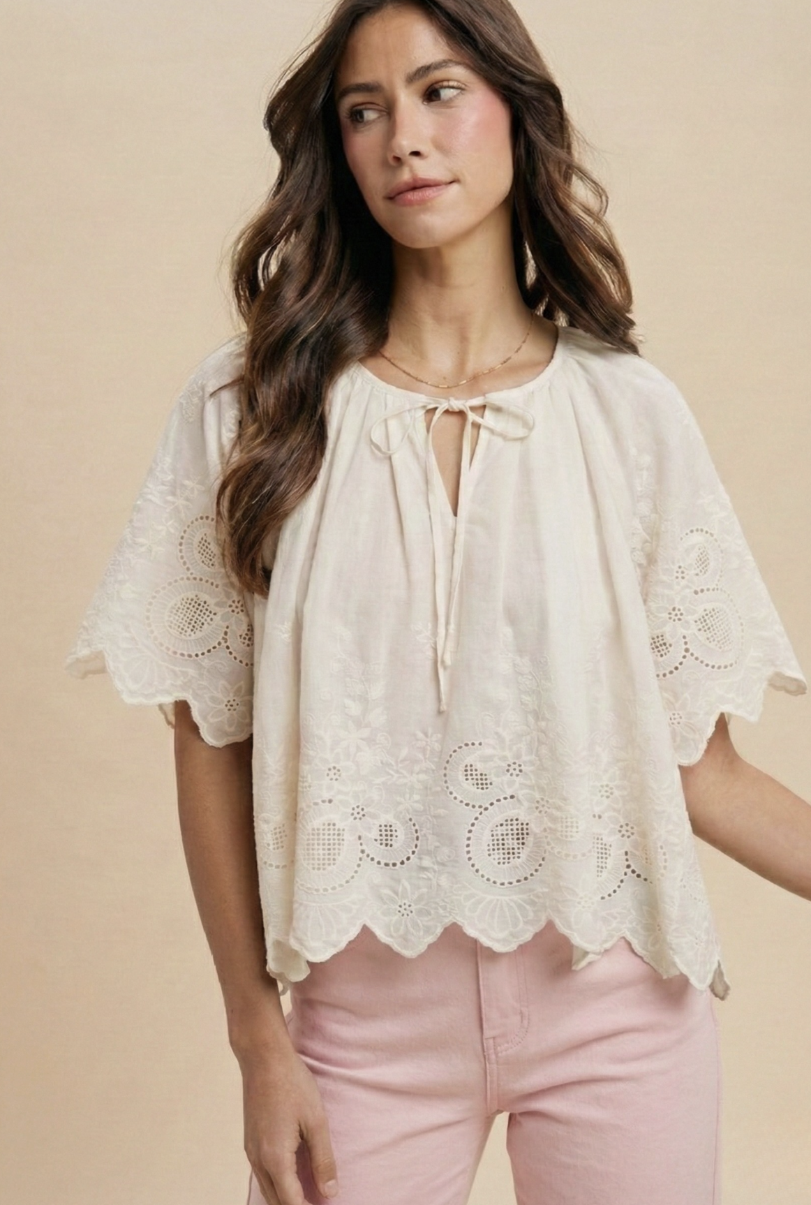 Floral Eyelet Blouse