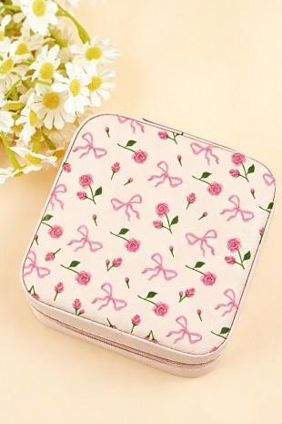 Floral Print Travel Jewelry Case