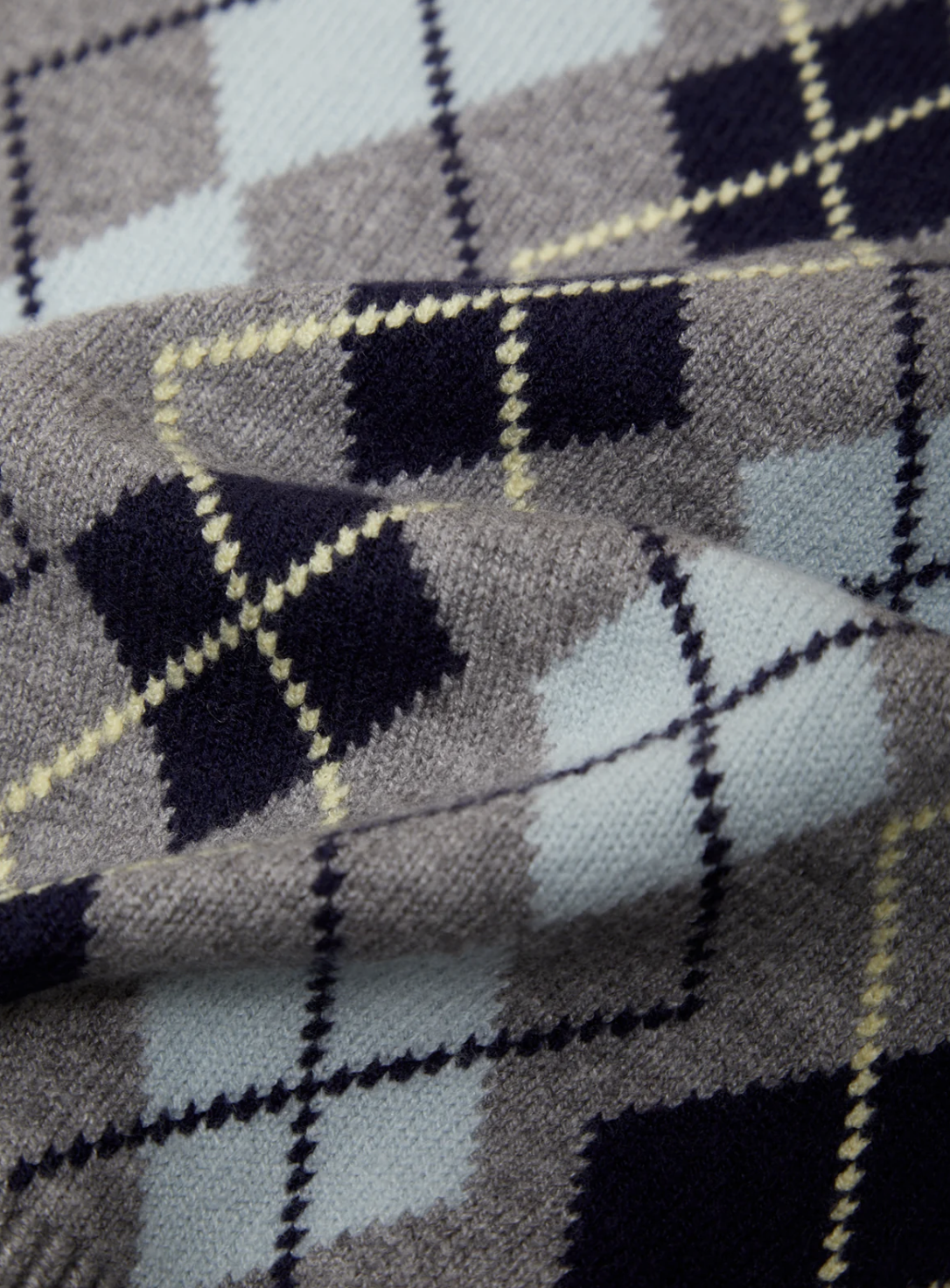 525 America Serena Argyle Cardigan with mid‑weight knit and classic argyle pattern.