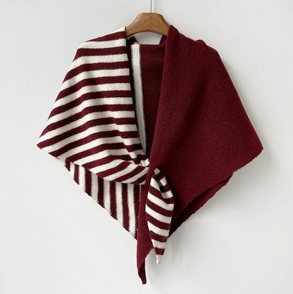 Triangle Stripe Patchwork Shawl Cape