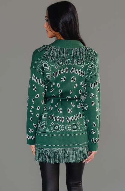 Bandana Fringe Cardigan