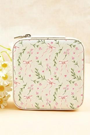 Floral Print Travel Jewelry Case