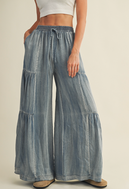 Tiered Wide Leg Pant