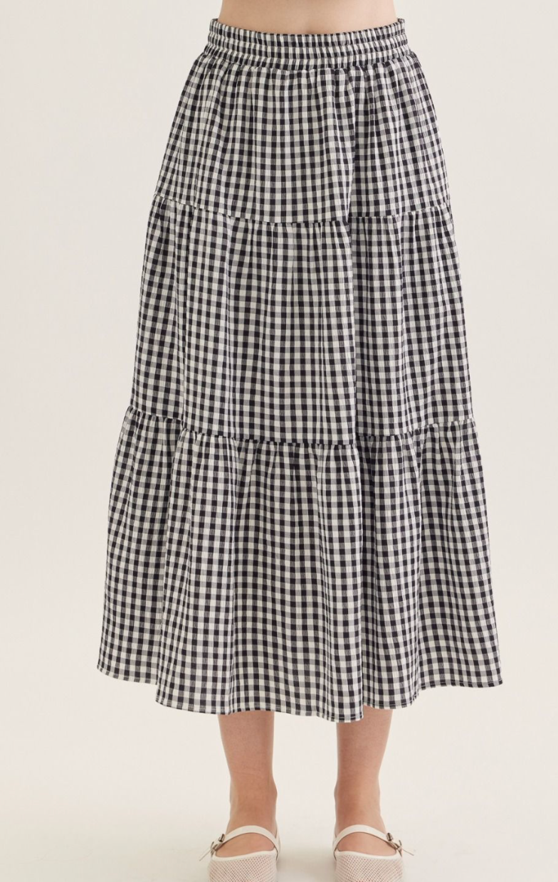 Gingham Midi Skirt