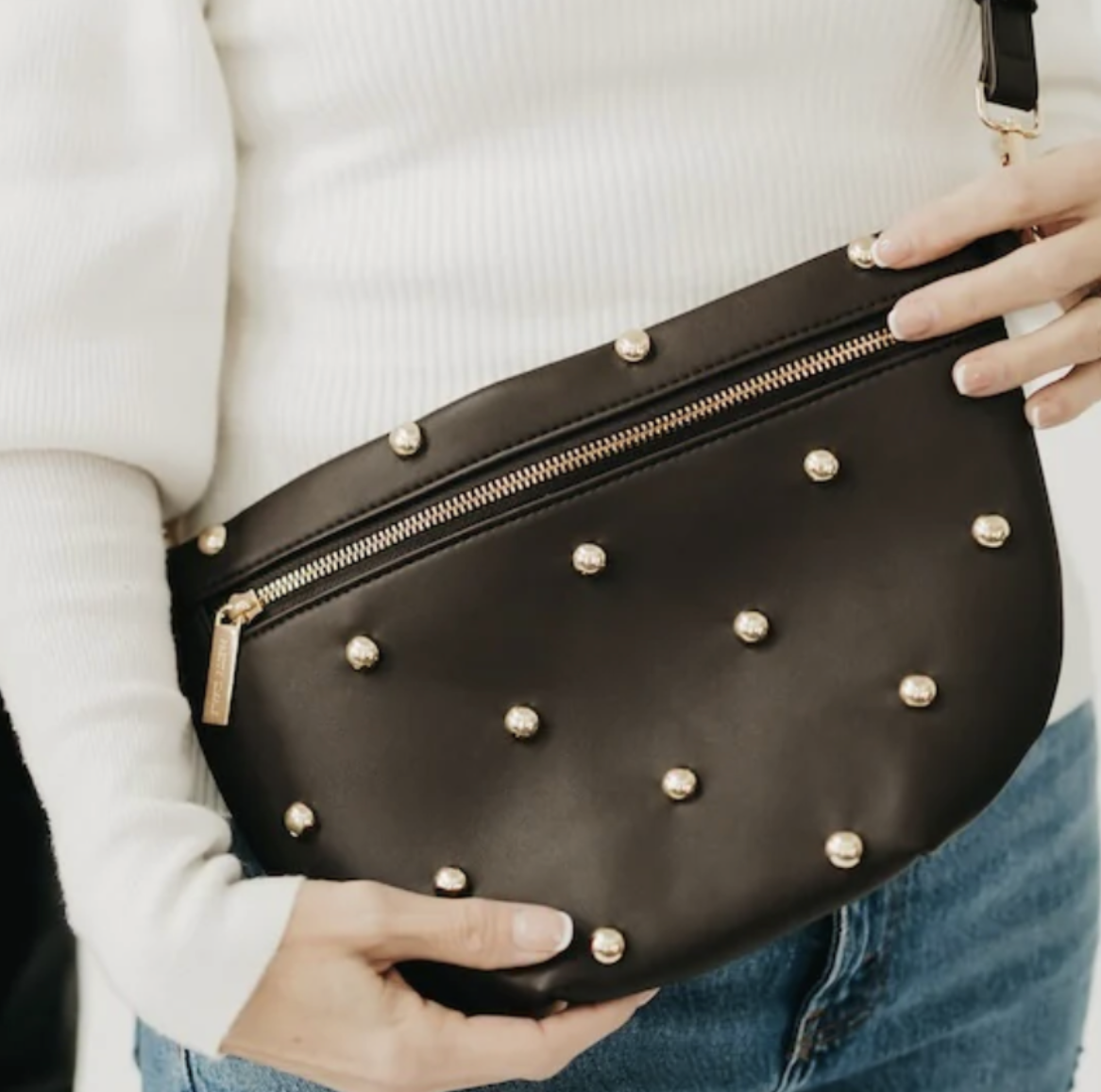 Chic Gold Studded Westlyn Bum Bag