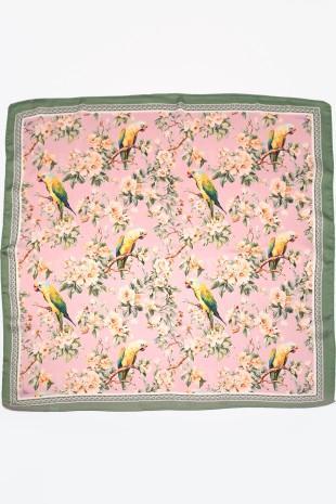 Floral Bird Print Bandana Scarf